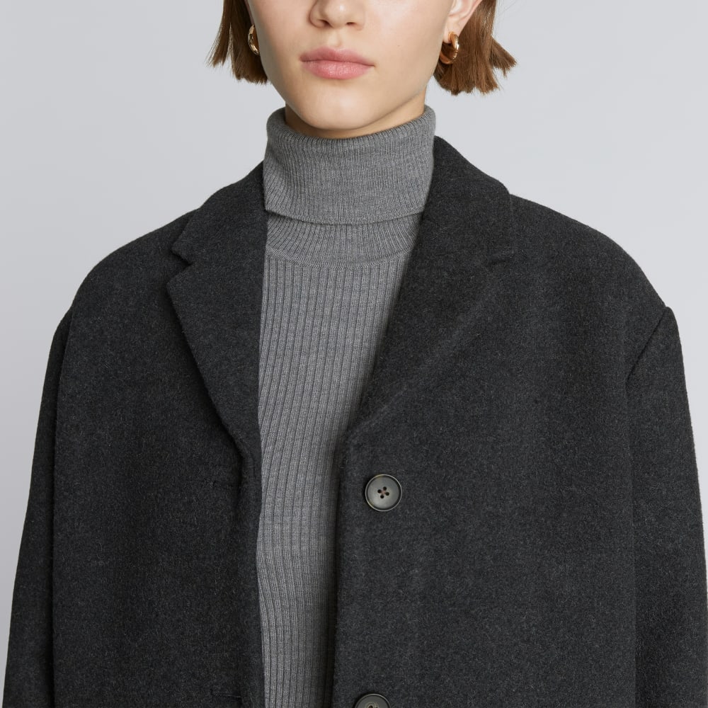 The Italian ReWool? Cocoon Coat | Heathered Black - Image 4