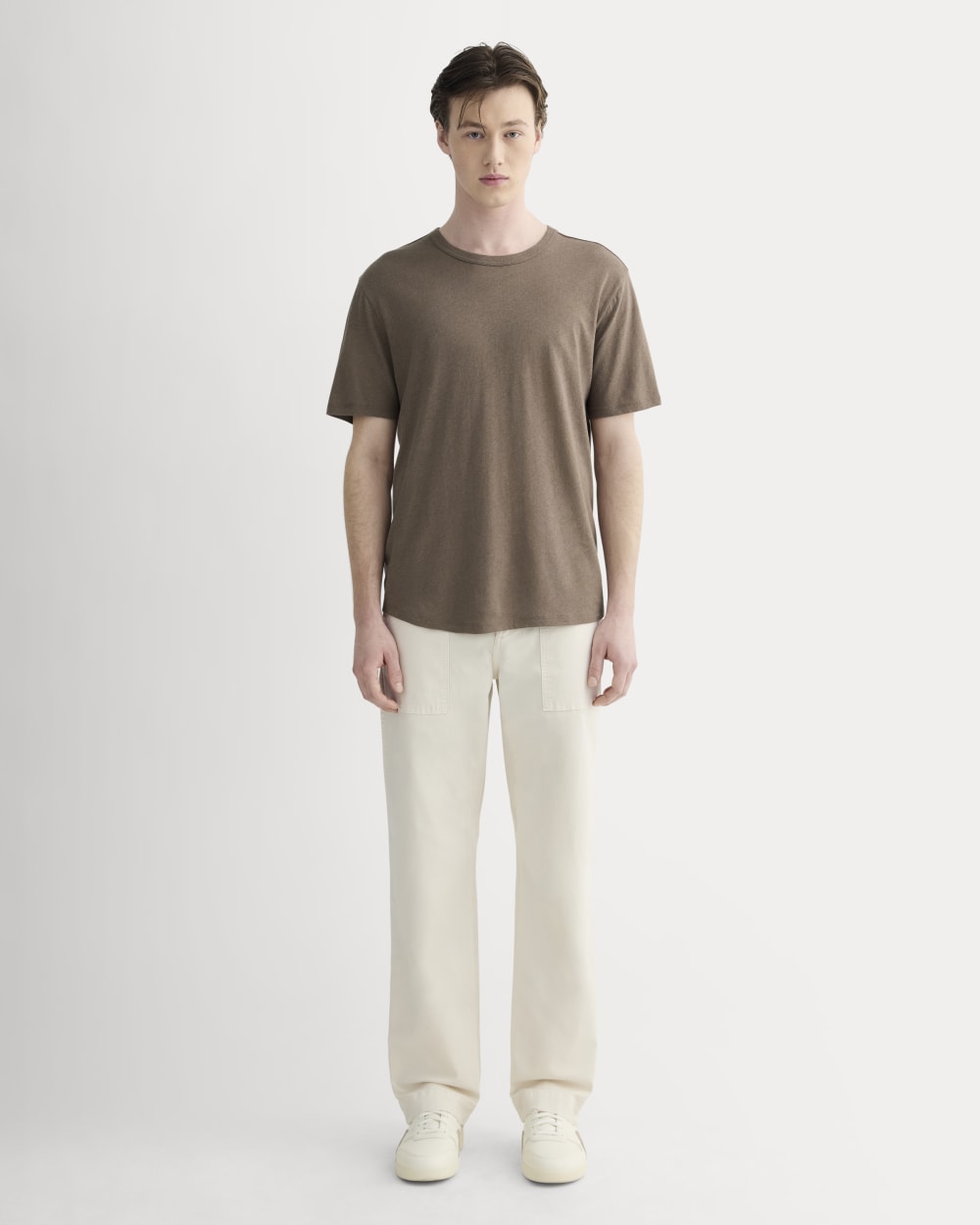 The Cotton Linen Tee | Deep Taupe - Image 3