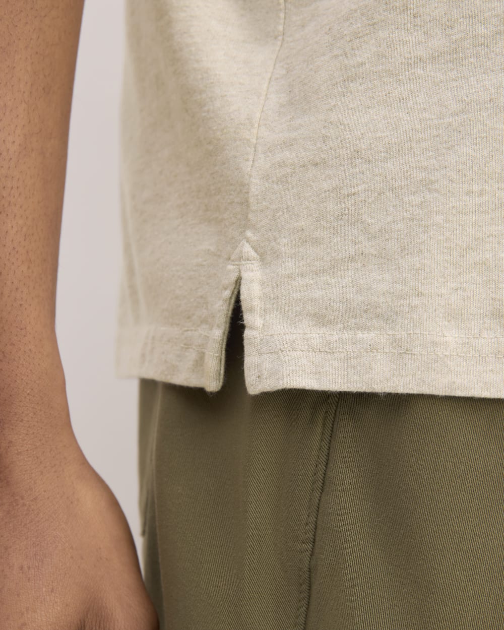 The Premium Weight Short-Sleeve Polo | Heather Oatmeal - Image 5