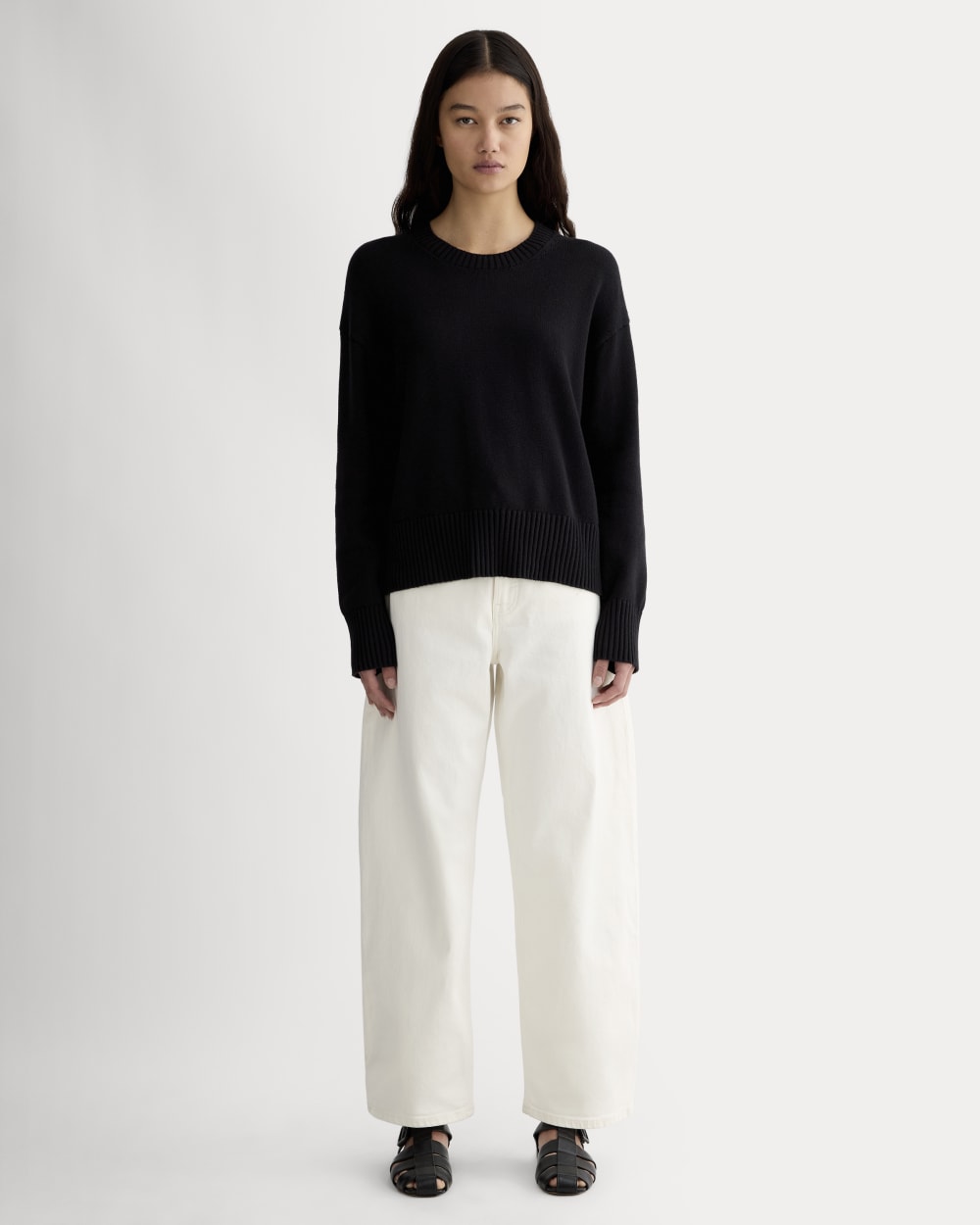 The Boxy Sweater in Everyday Cotton | Black - Image 3