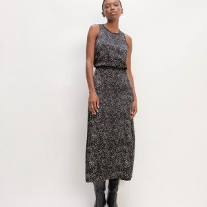 The Hammered Satin Slip Skirt | Black Moonsplatter