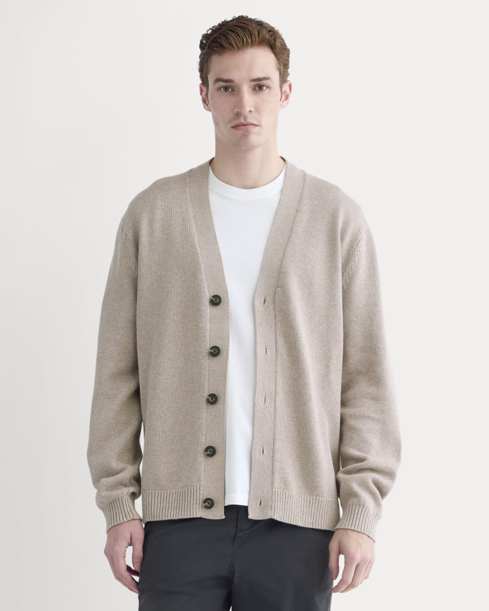 The Classic Cardigan in Everyday Cotton | Heathered Oatmeal