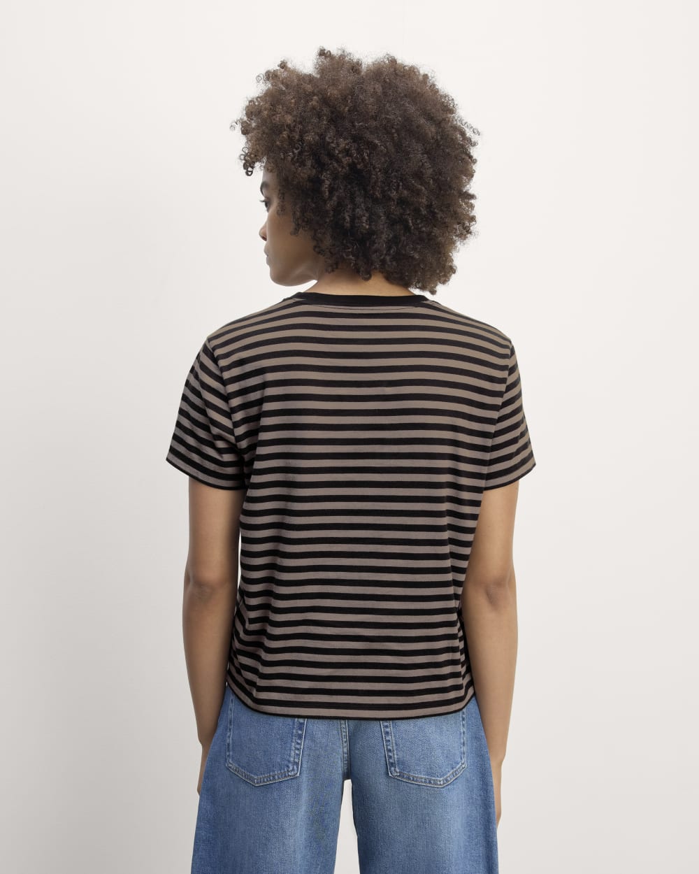 The Box-Cut Tee in Essential Cotton | Artist Clay / Black | No Pocket - Image 4