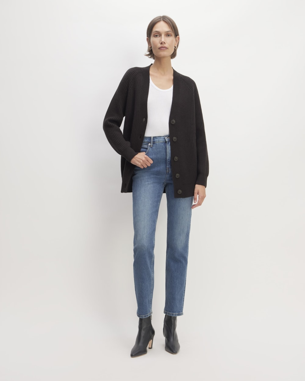The Felted Merino Cocoon Cardigan | Black - Image 3