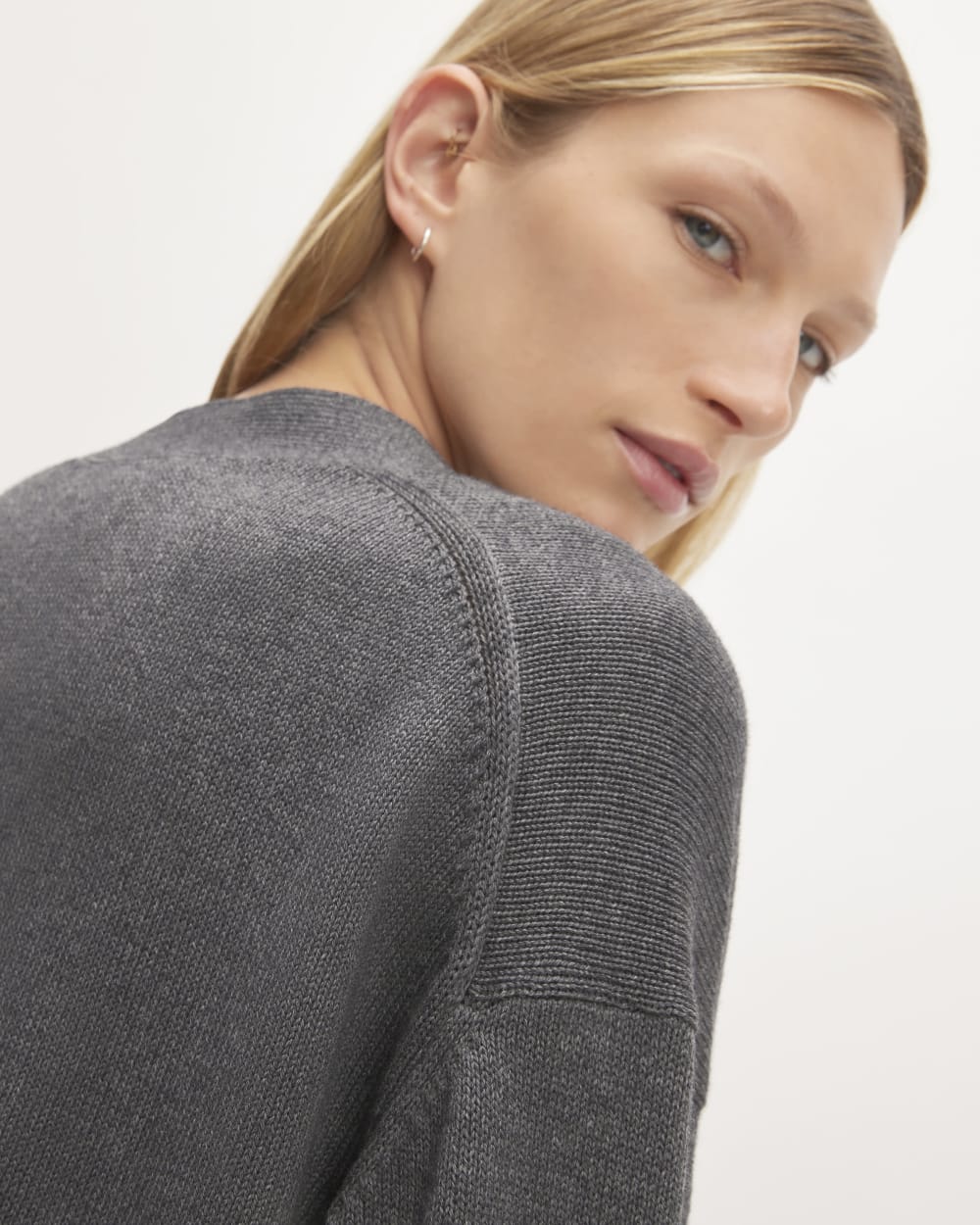 The Organic Cotton Cardigan | Heathered Charcoal - Image 5