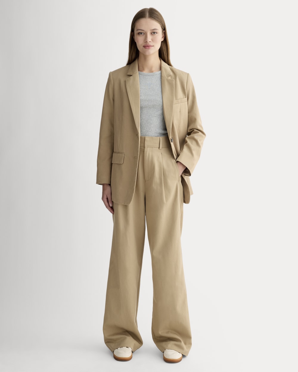 The Draper Pleated Pant in Buttersmooth | Ash Brown | 32 Inseam