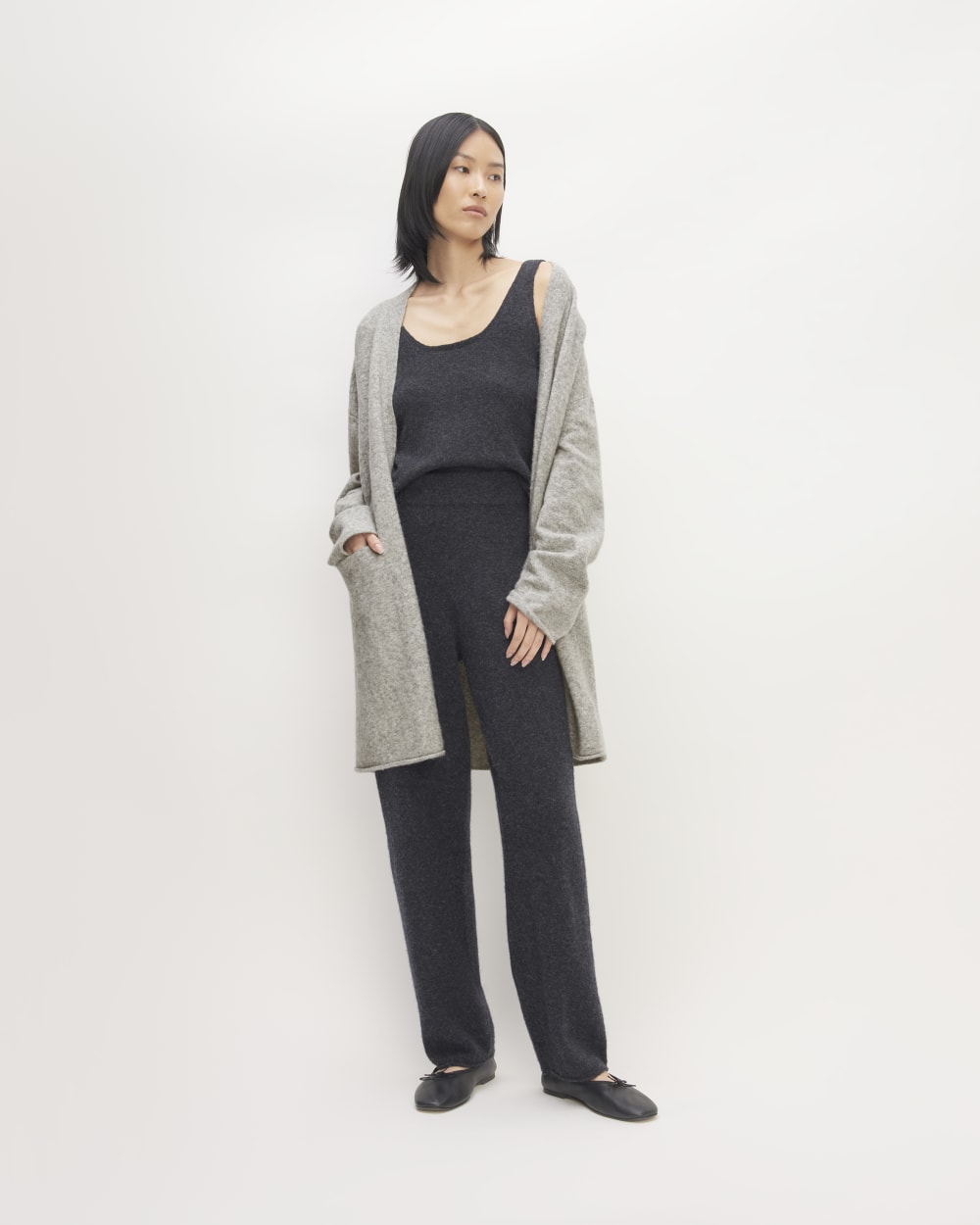 The Cozy-Stretch Long Cardigan | Heathered Grey - Image 3