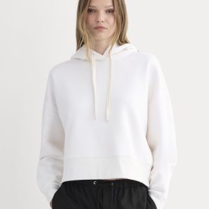 Cropped Luxe Fleece Hoodie | Bone