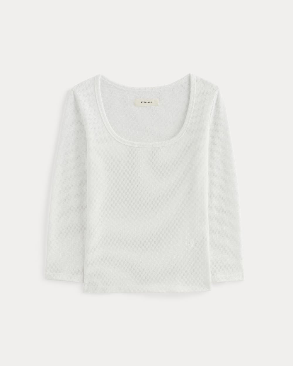 The Pointelle Scoop-Neck Top | White - Image 2