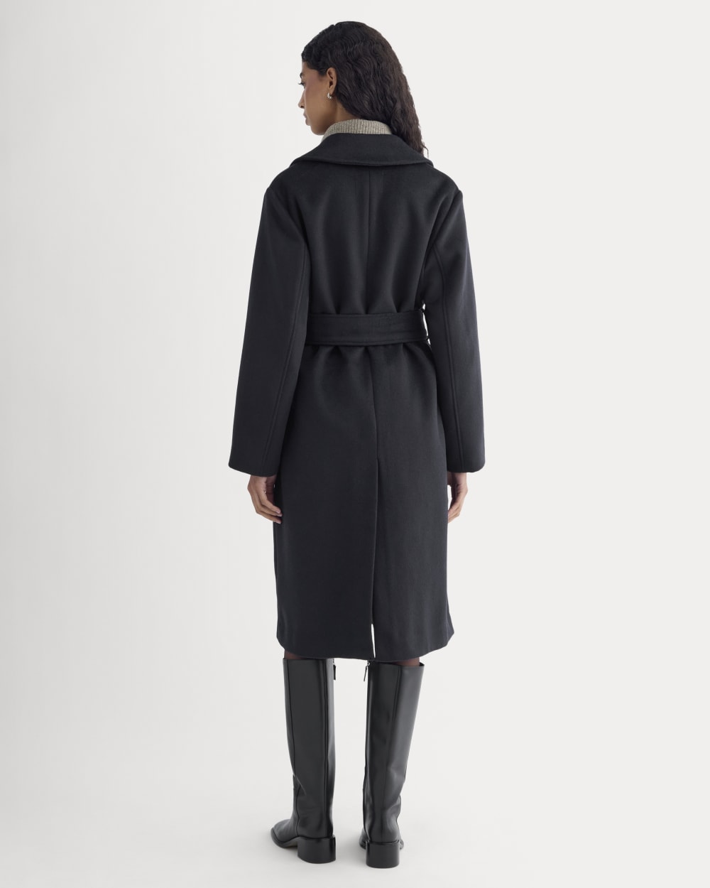 ReWool Belted Blanket Coat | Deep Navy - Image 4