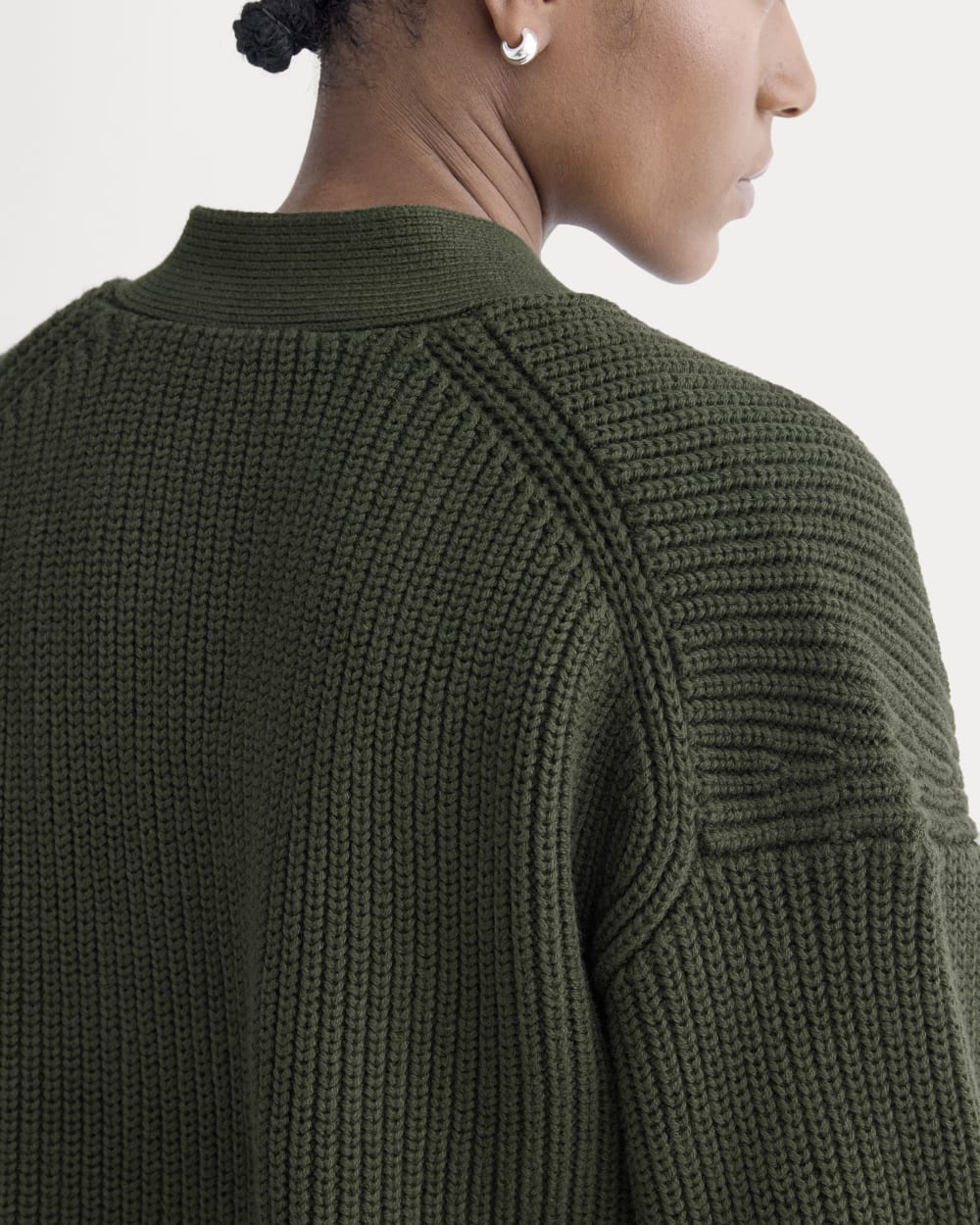 The Boxy Cardigan in Everyday Cotton | Dark Green - Image 4