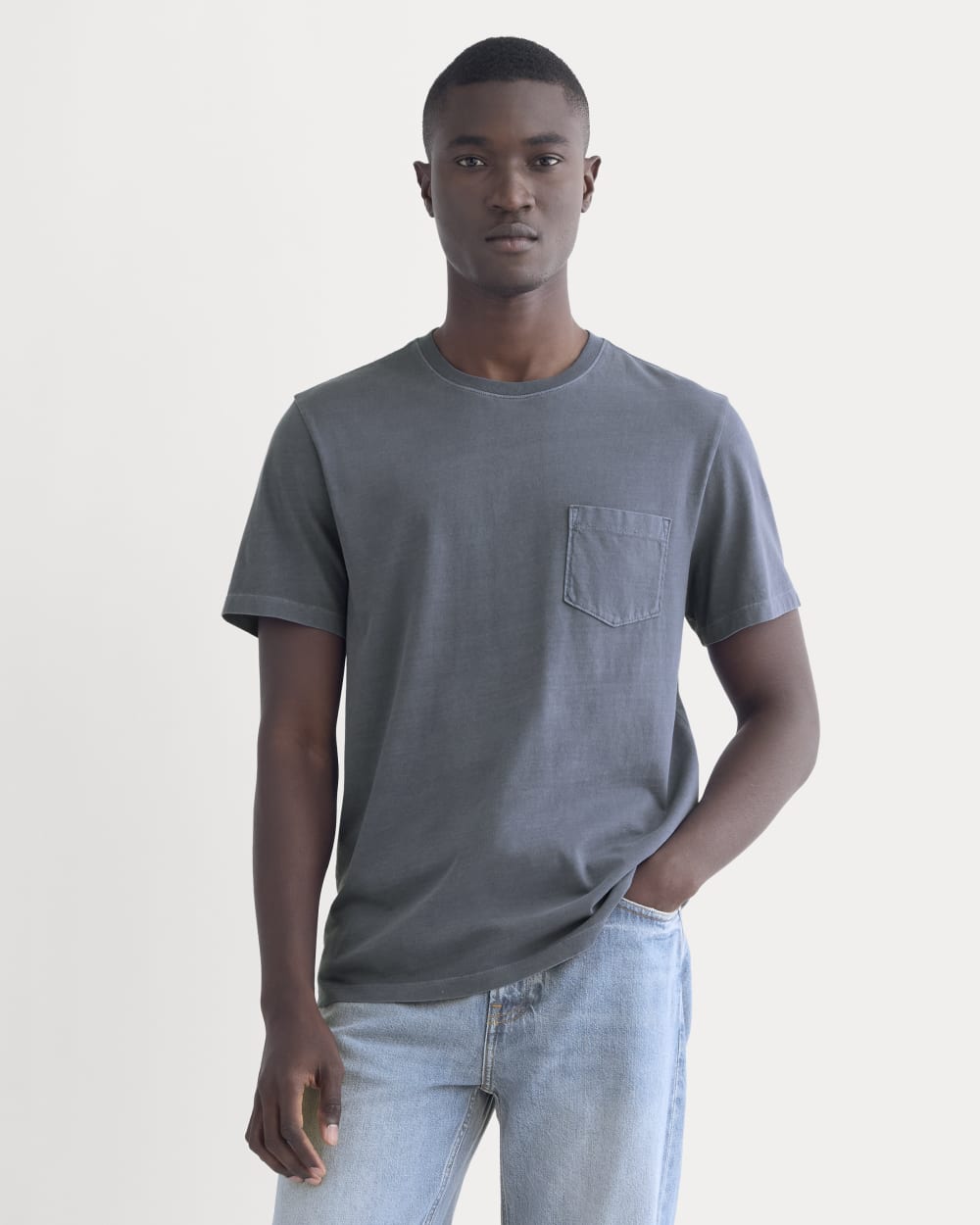 The Essential Organic Garment-Dyed Crew | Navy