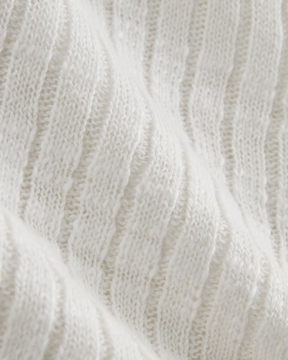 The Ribbed Cardigan in Cotton Linen | White - Image 6
