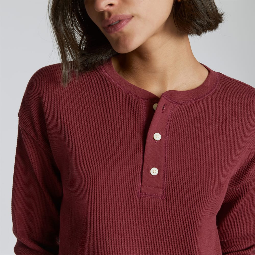The Organic Cotton Waffle Henley | Brandy - Image 2