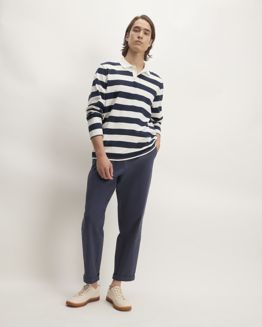 The Premium-Weight Rugby Shirt | Navy / Bone - Image 3