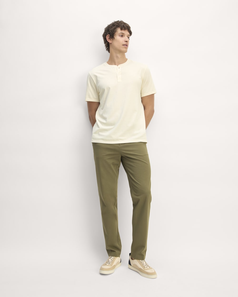The Essential Organic Garment-Dyed Henley | Parchment - Image 3