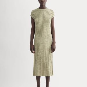 The Column Dress in Cotton Linen | Eucalyptus