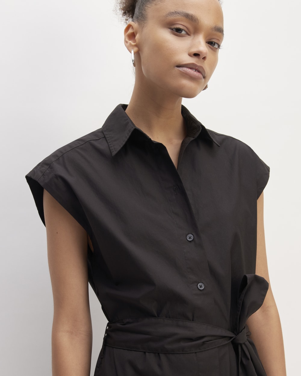 The Supima? Cotton Short-Sleeve Shirt Dress | Black - Image 3