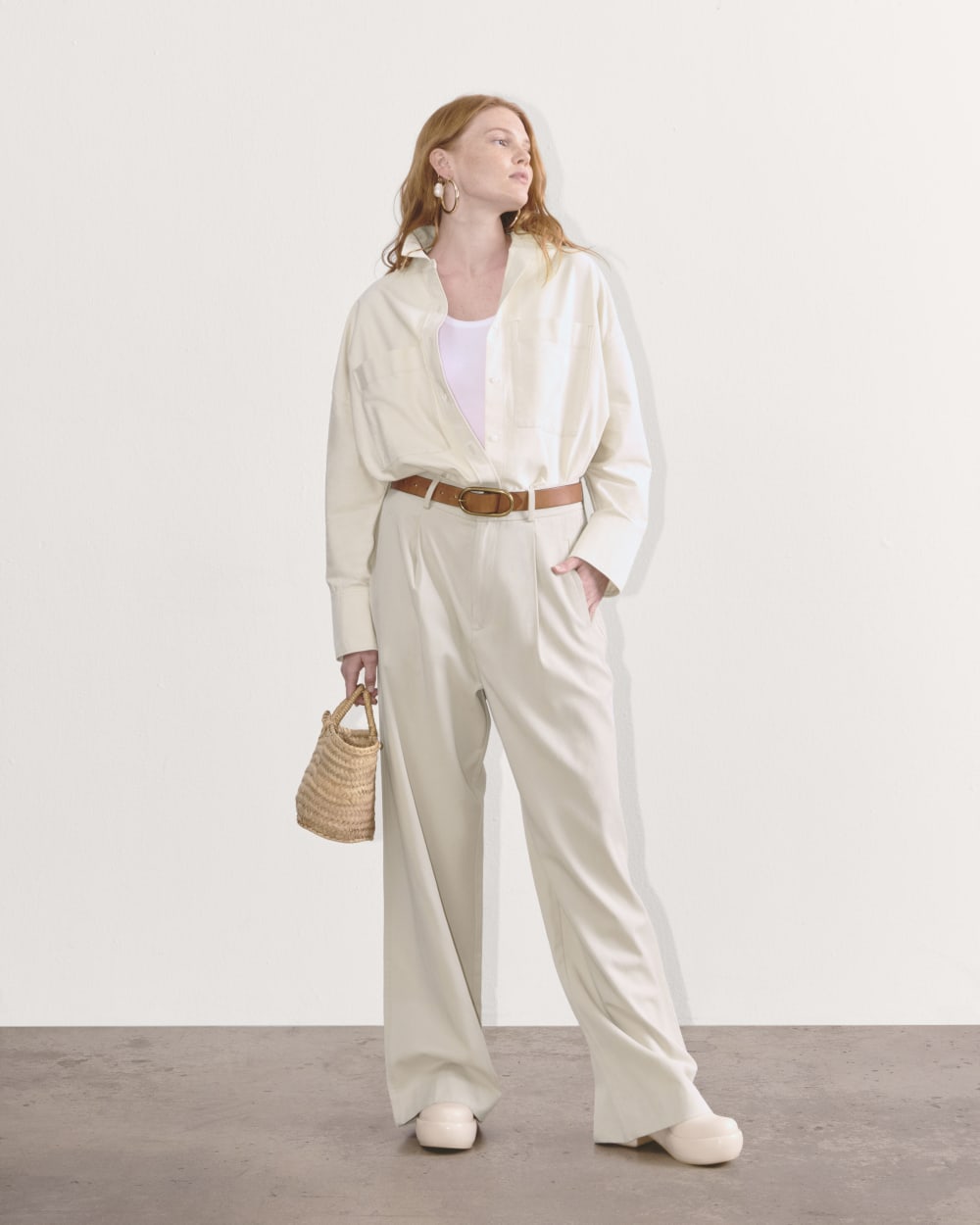 The Draper Pleated Pant in Buttersmooth | Sandstone | 32 Inseam