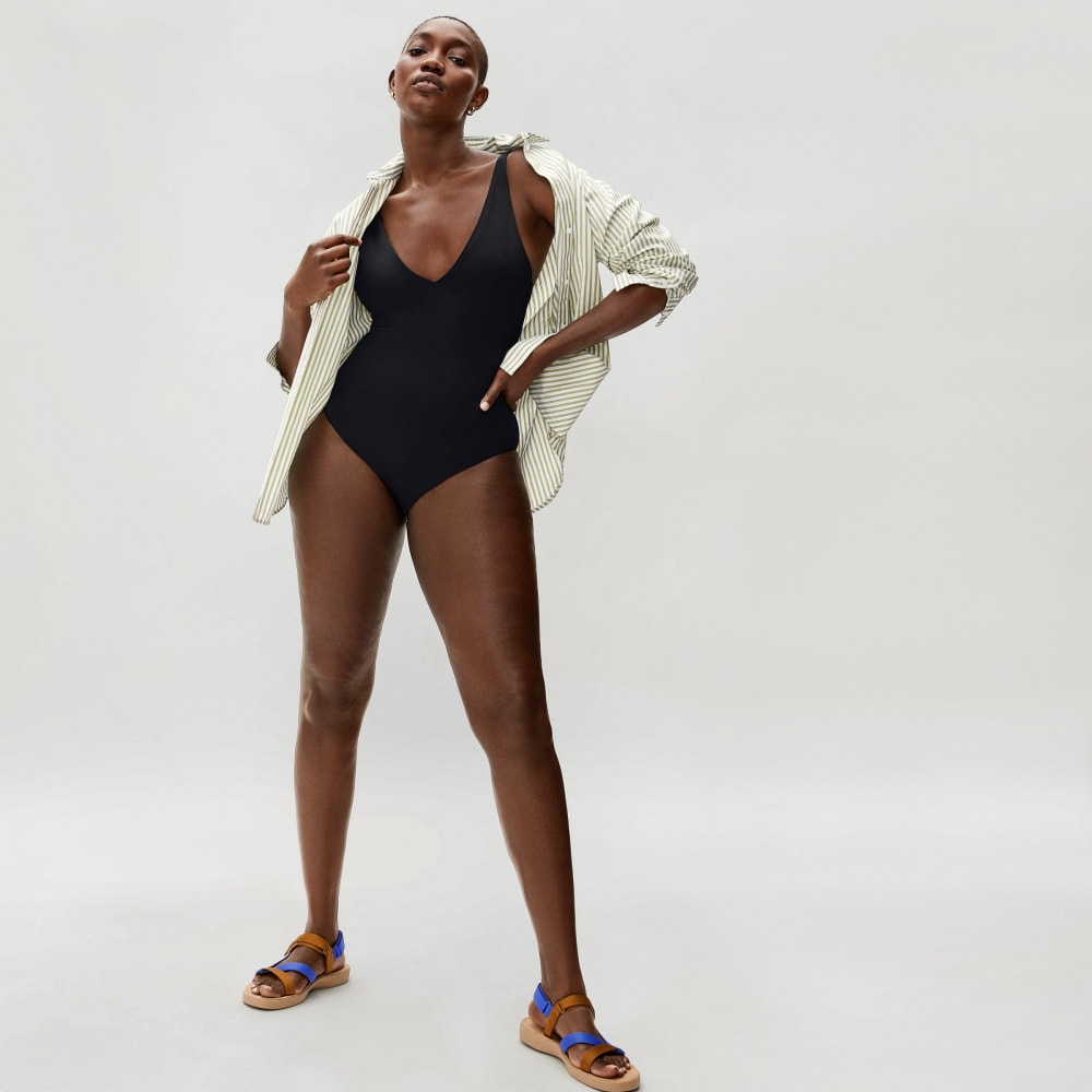 The V-Neck One-Piece | Black - Image 2