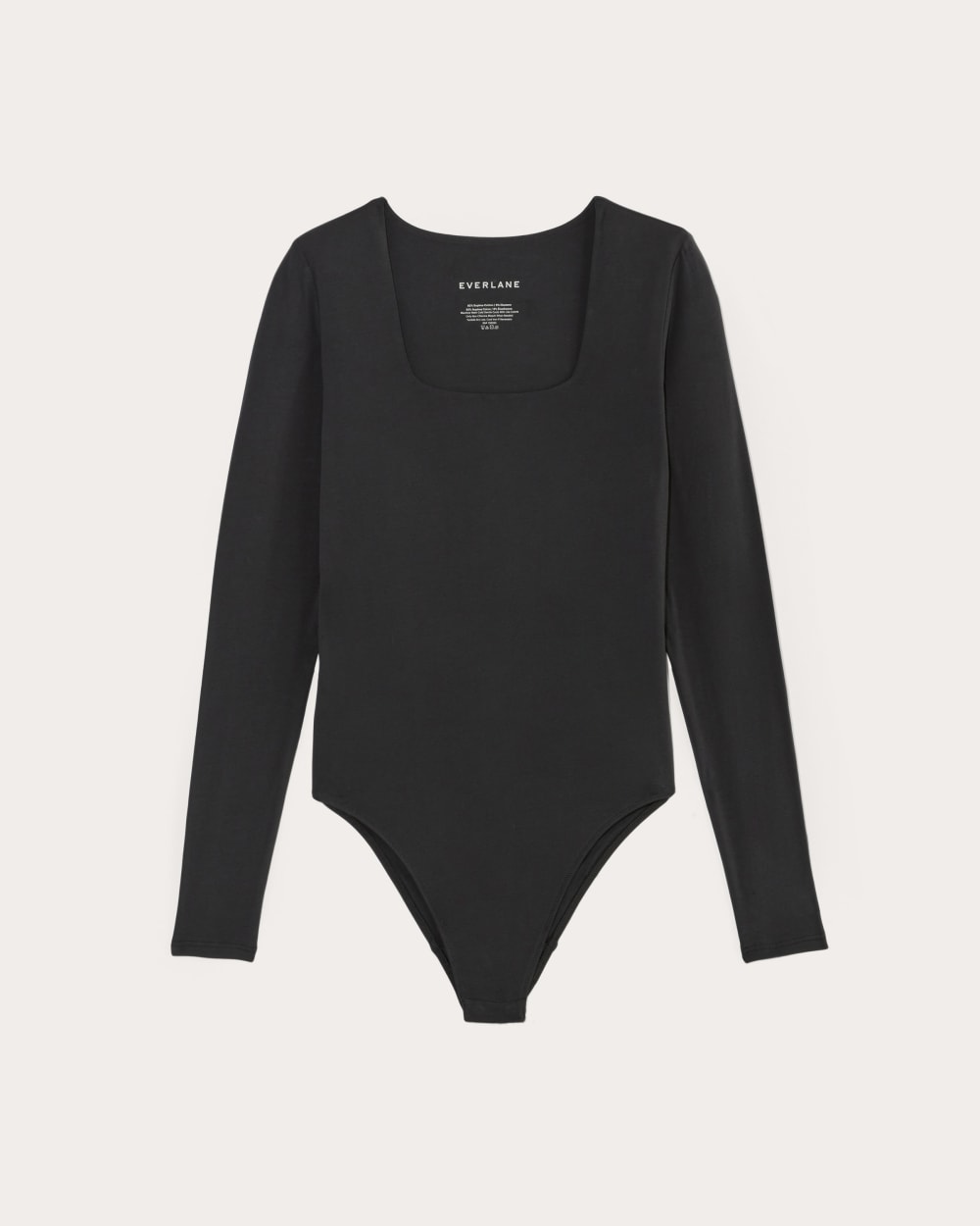The Long-Sleeve Supima? Square-Neck Bodysuit | Black | Bikini - Image 2