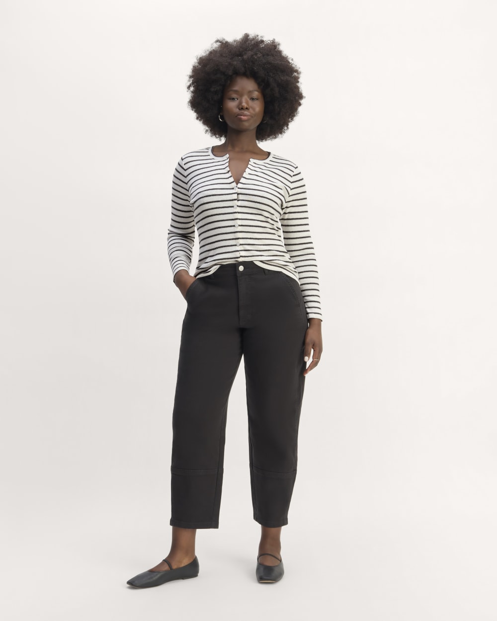 The Vintage Rib Cardigan | Bone / Black - Image 4