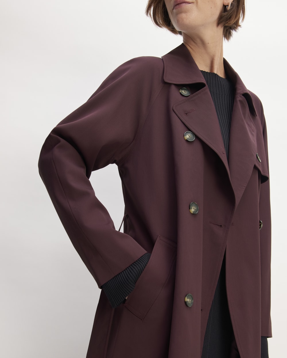The Italian Wool Modern Trench | Burgundy - Image 4