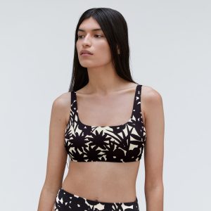 The Square-Neck Bikini Top | Black / Canvas Floral