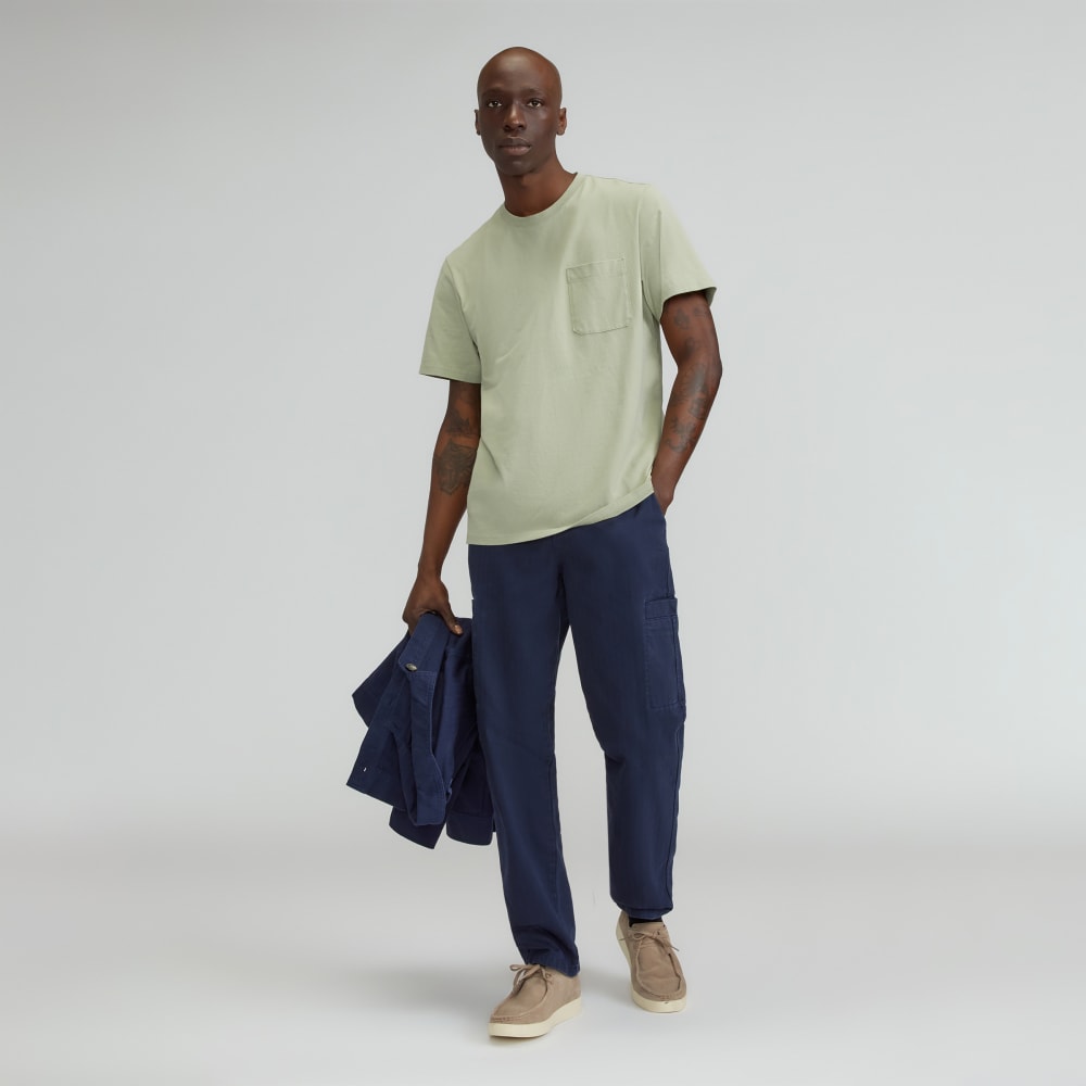 The Organic Cotton Herringbone Refined Cargo | Navy - Image 7