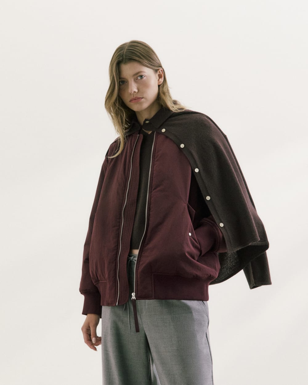 Renew Oversized Puffer Bomber | Deep Plum - Image 8