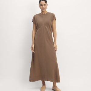 The TENCEL? Short-Sleeve Midi Dress | Carob Brown