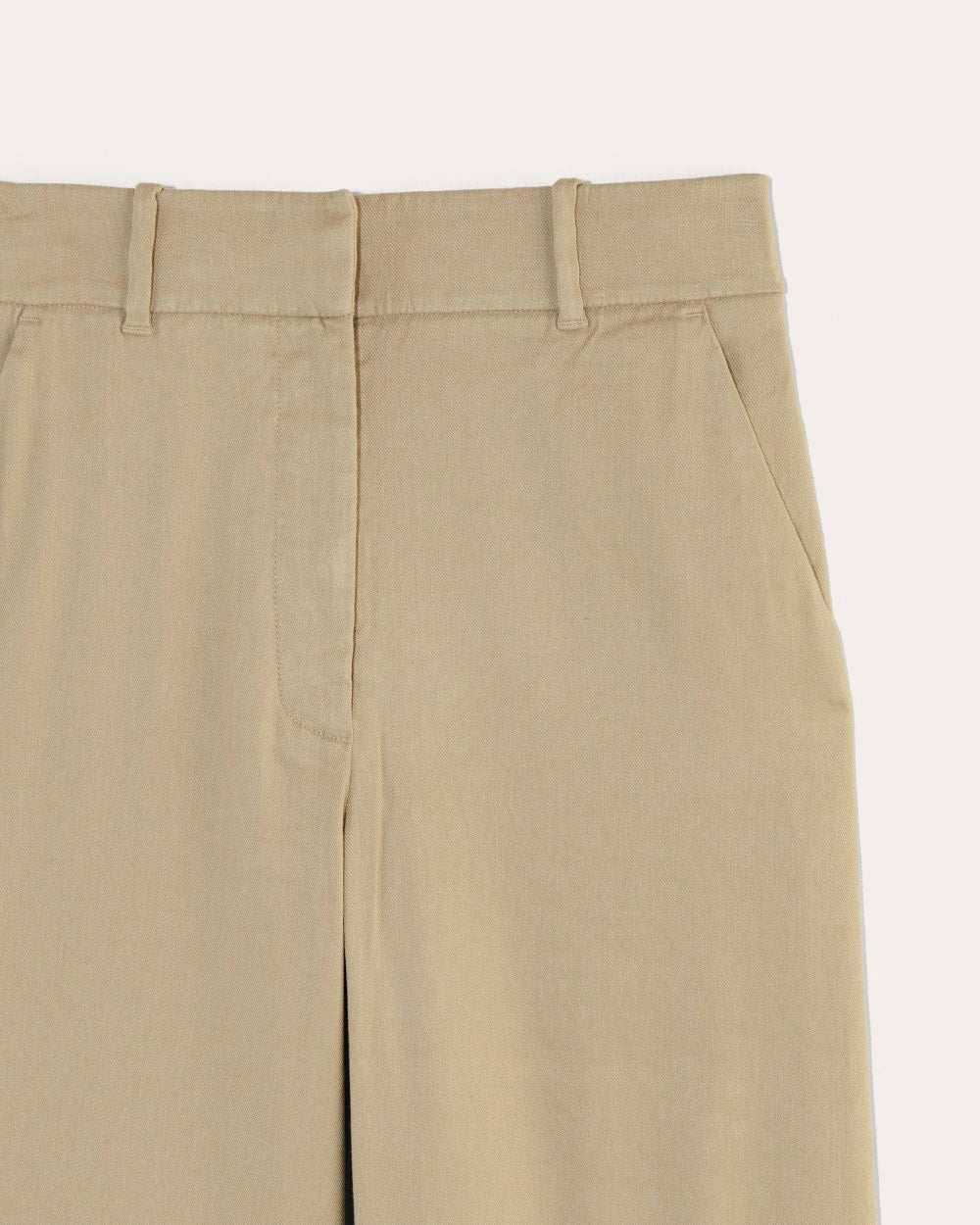 The Wide-Leg Pant in Stretch Linen | Trench Coat Khaki - Image 6