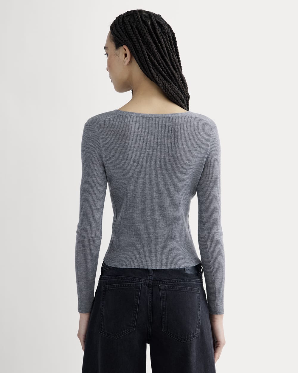 The Cardigan in Ultrasoft Merino | Heather Mid Grey - Image 5