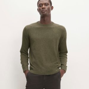 The Grade-A Cashmere Crew | Heathered Army Green