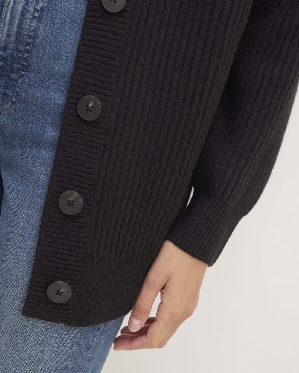 The Felted Merino Cocoon Cardigan | Black - Image 5