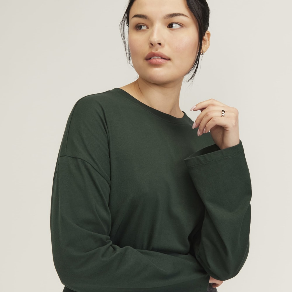 The Organic Cotton Relaxed Long Sleeve Tee | Scarab - Image 3