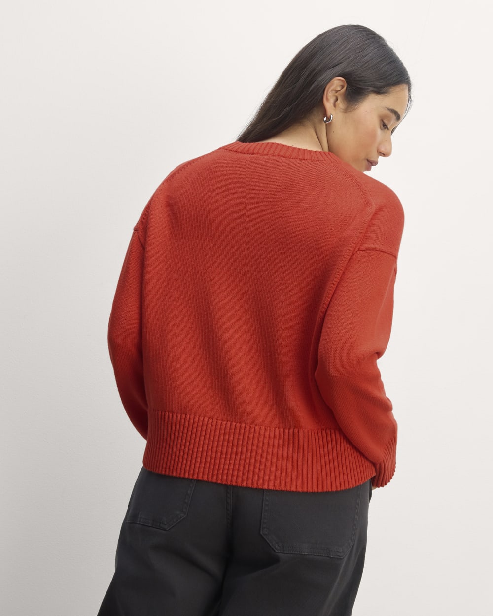 The Boxy Sweater in Everyday Cotton | Poppy Red - Image 6