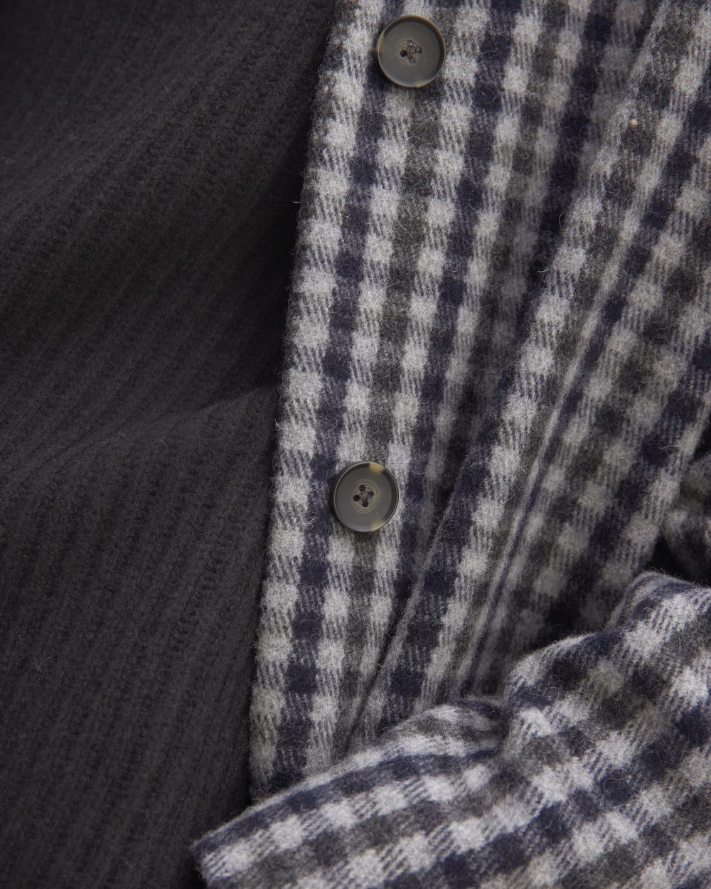 The Italian ReWool? Cocoon Coat | Grey / Charcoal / Navy Check - Image 5