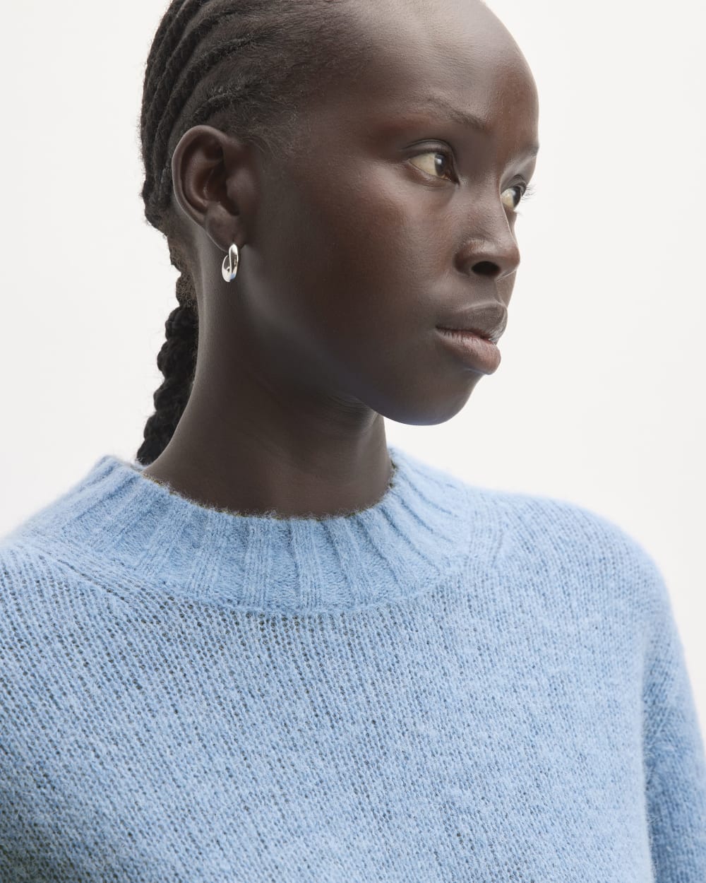 The Alpaca Cropped Crewneck Sweater | Heritage Blue - Image 4