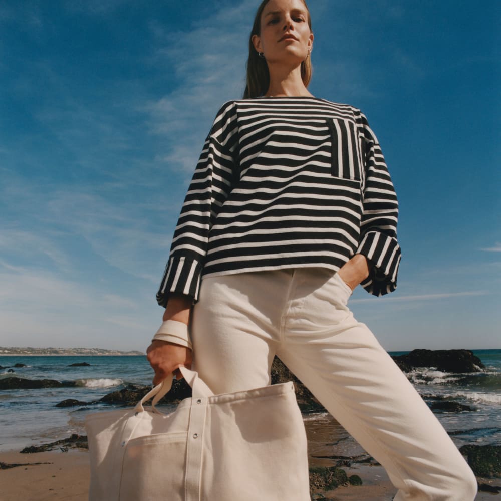 The Premium Weight Oversized Pocket Tee | Black / Canvas Tan - Image 7