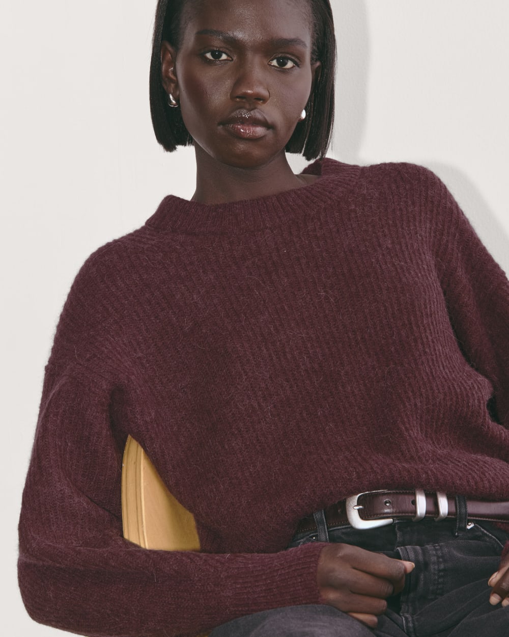 The Cocoon Crew in Alpaca | Burgundy - Image 3