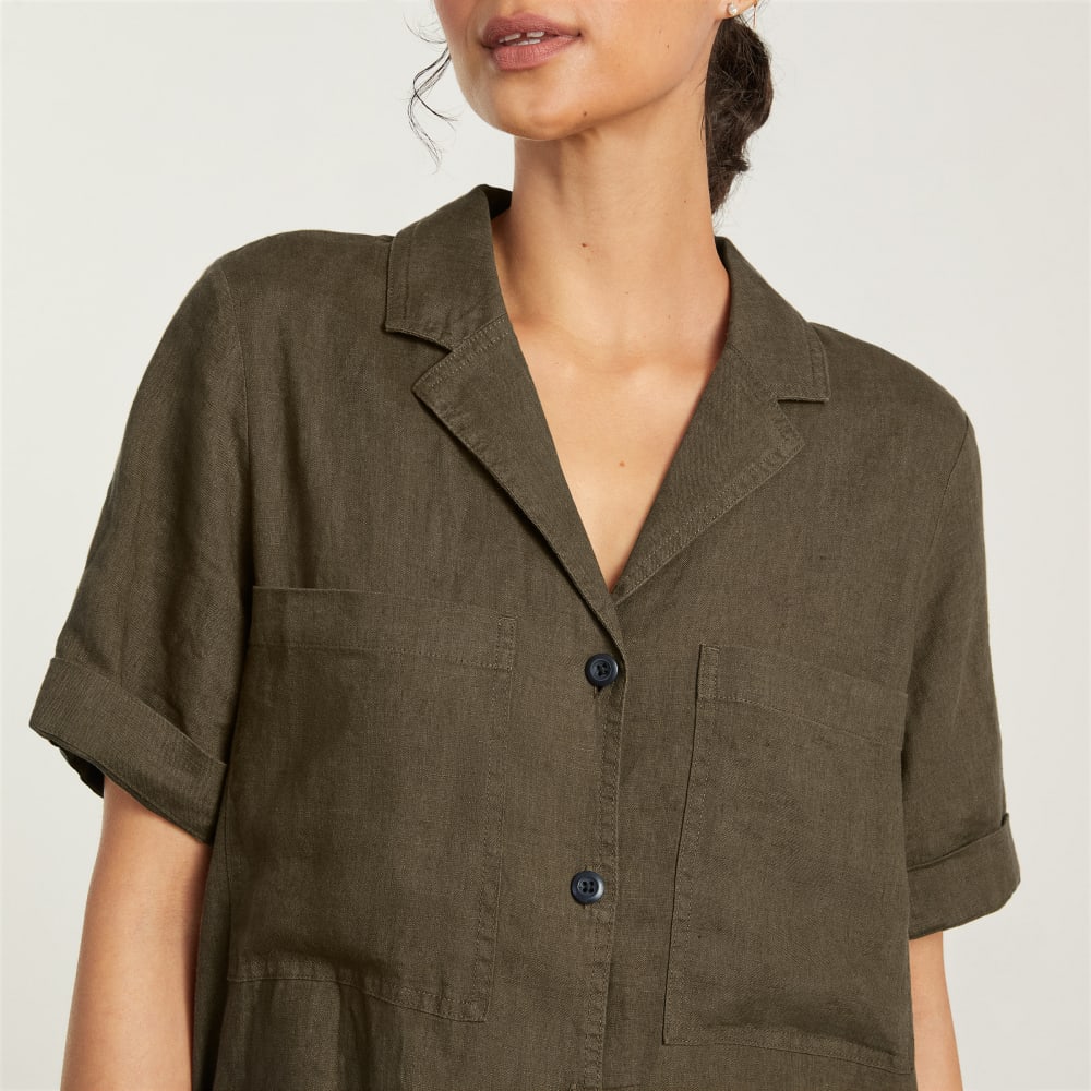 The Linen Workwear Dress | Beech - Image 4