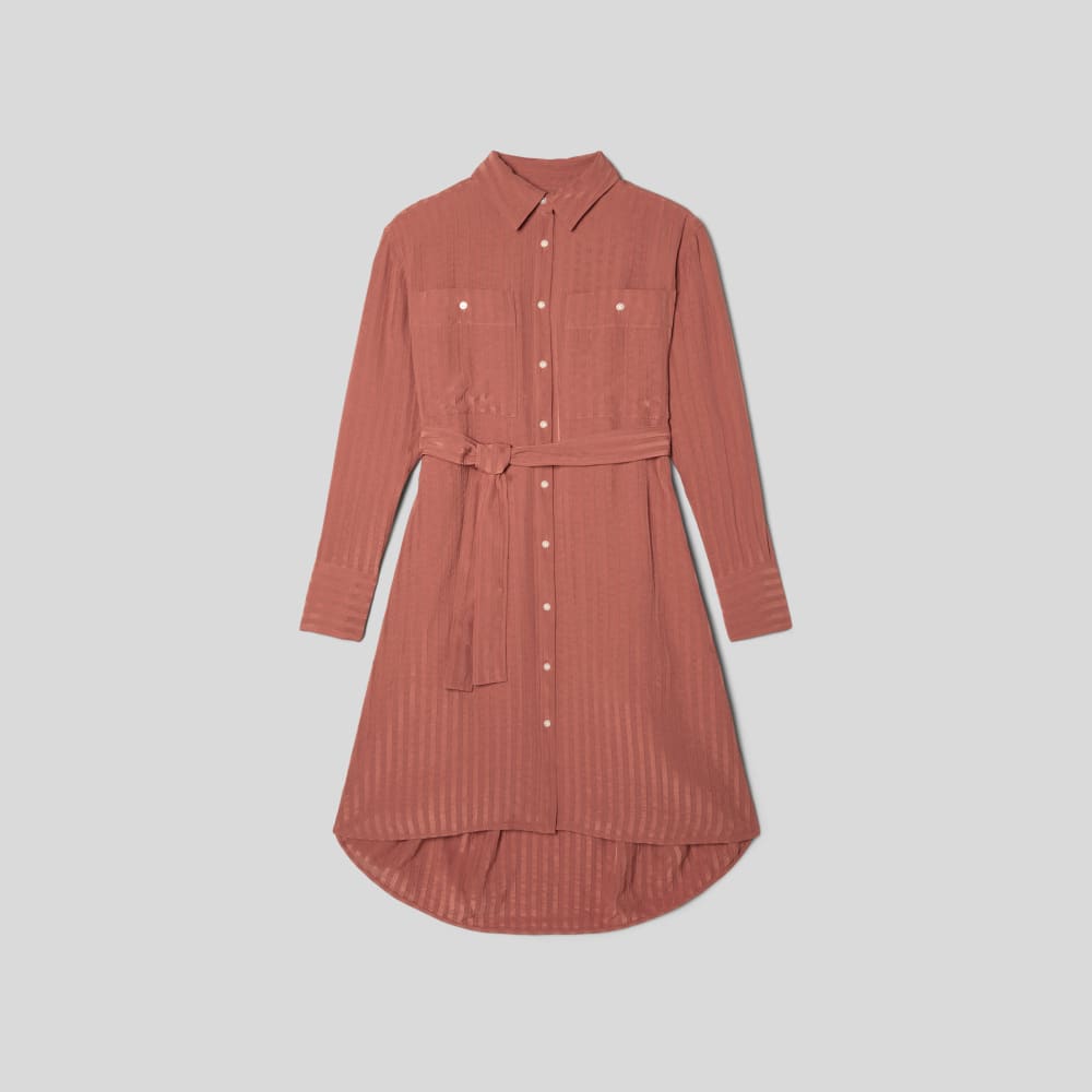 The City Stripe Draped Shirt Dress | Redwood - Image 2