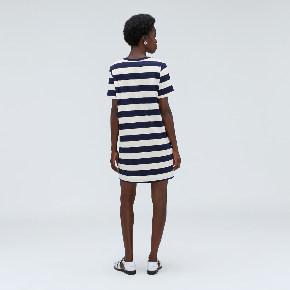 The Organic Cotton Weekend Tee Dress | Navy / Canvas - Image 3