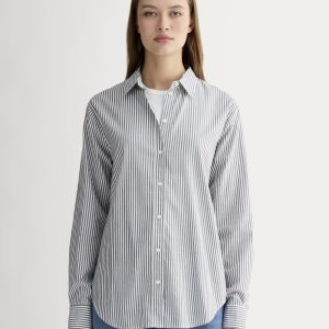 The Must-Have Shirt in Silky Cotton | Grey / White
