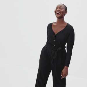 The Featherweight Alpaca Cardigan | Heathered Black