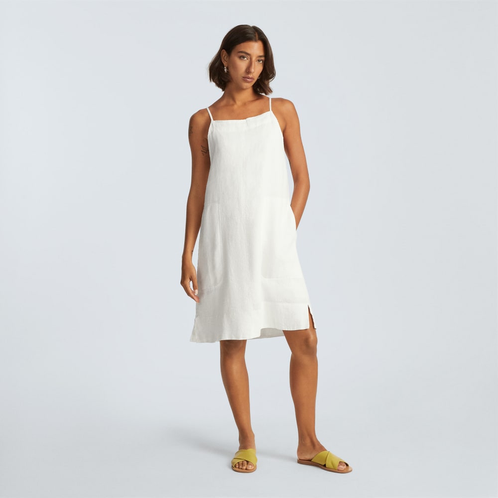The Linen Apron Dress | White - Image 2