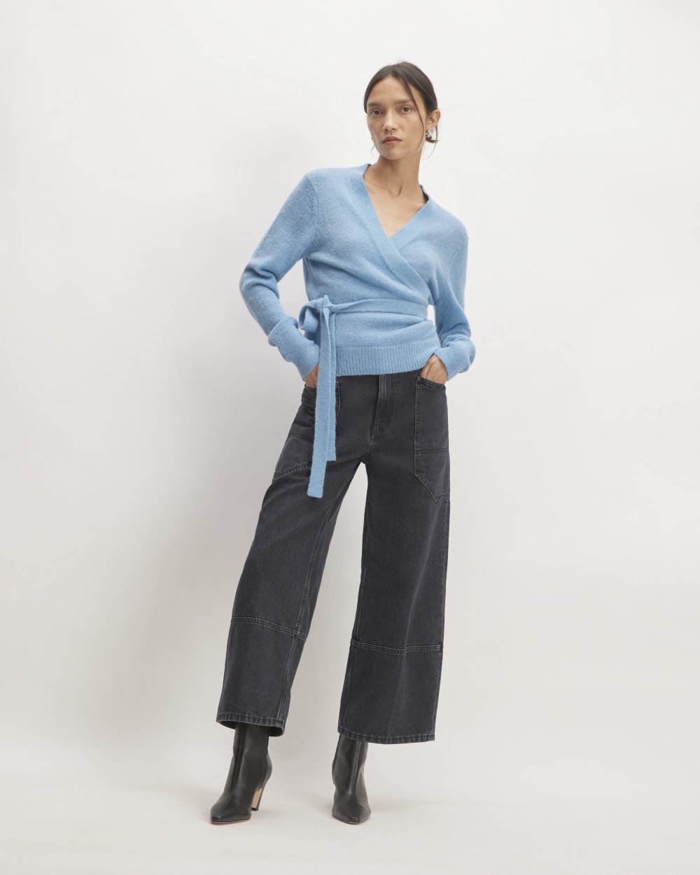 The Alpaca Wrap Sweater | Heritage Blue - Image 3