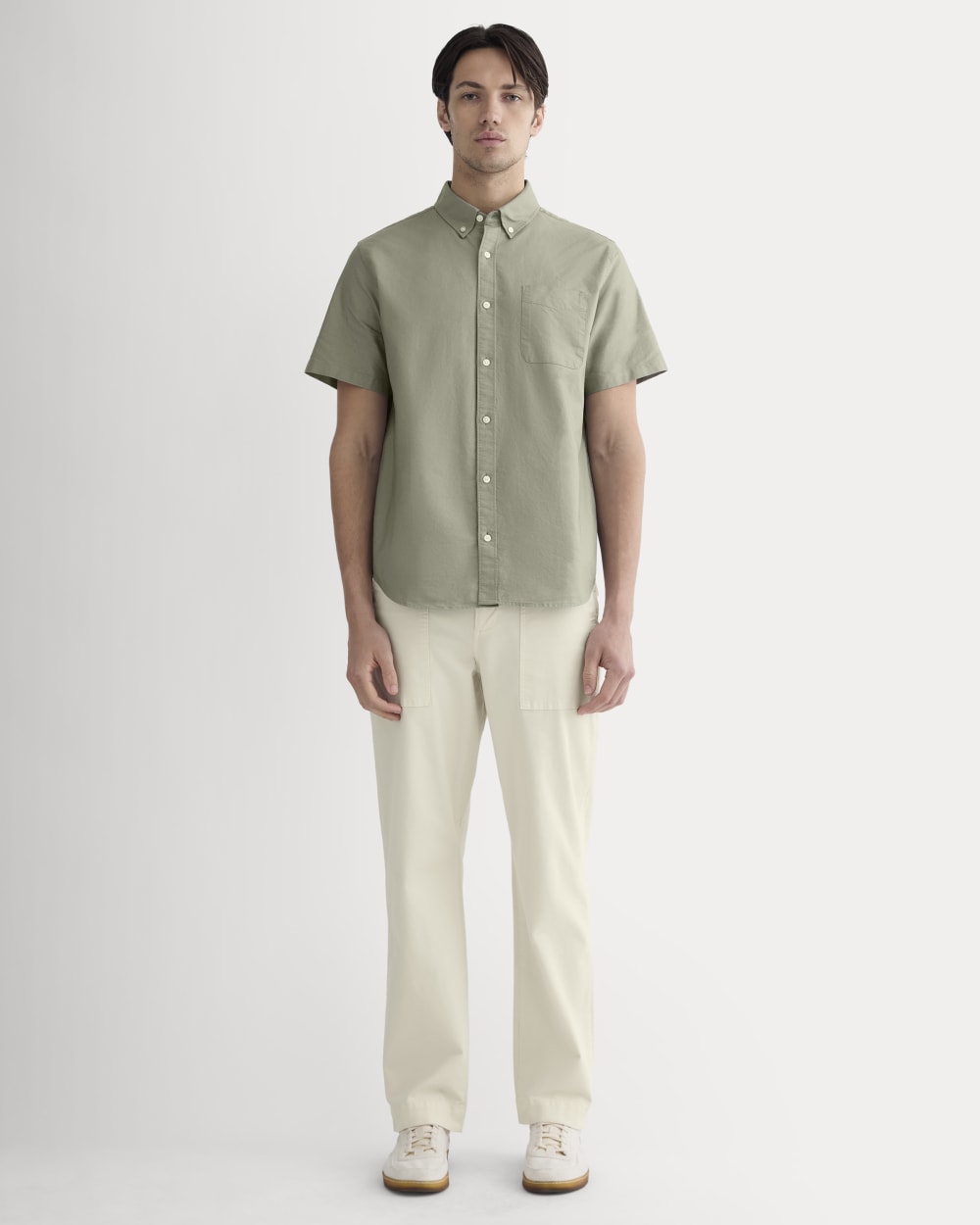 The Organic Short Sleeve Oxford Shirt | Sage Green - Image 3
