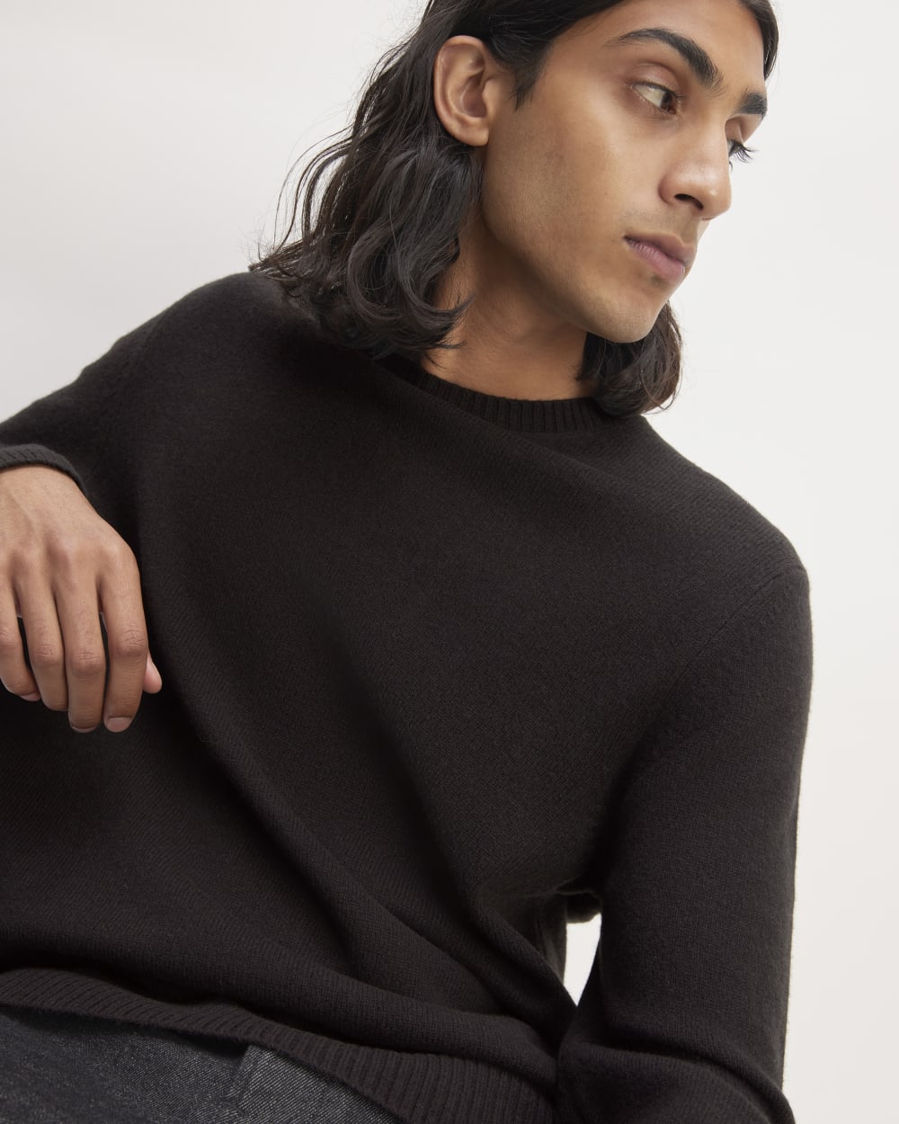 The Premium Merino Crew Neck Sweater | Black - Image 4